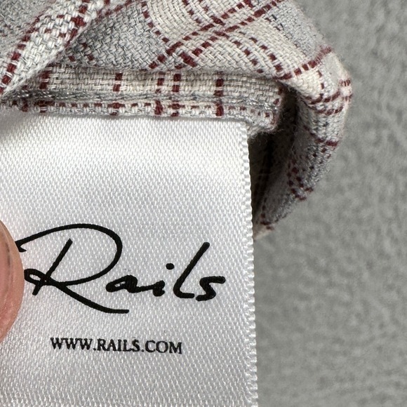 Rails Mens Flannel Shirt XL Gray Plaid Reid Heather Cran Lightweight Stretch NEW - Picture 7 of 12